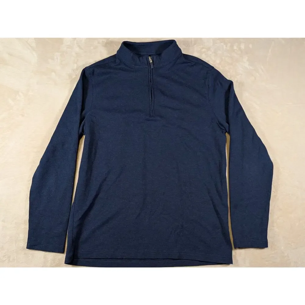 Mizzen Main Quarter Zip Sweater Mens Medium Navy Blue Performance Pullover